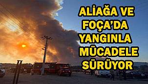 Aliağa ve Foça’da yangınla mücadele sürüyor
