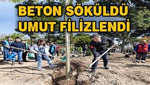 Kültürpark'ta Beton Alanlar Yeşile Dönüyor: 190 Fidan Toprakla Buluştu
