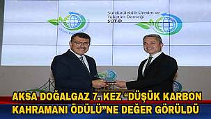 Aksa Doğalgaz 7. Kez “Düşük Karbon Kahramanı Ödülü”ne Değer Görüldü