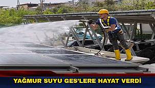 Yağmur suyu hasadıyla güneş enerjisi panelleri temizleniyor