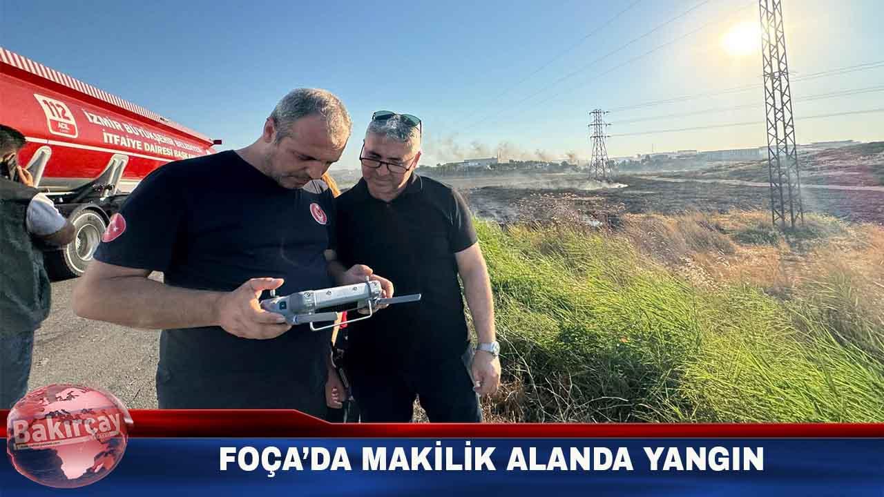 Foça’da makilik alandaki yangın kontrol altına alındı