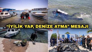 Mordoğan'da deniz temizliği: Denizden lavabo taşı bile çıktı